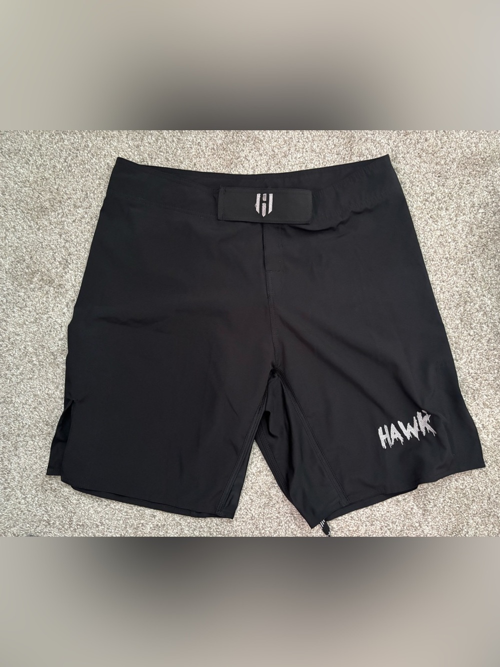 Black Men’s Fight style Shorts with Hawk Logo